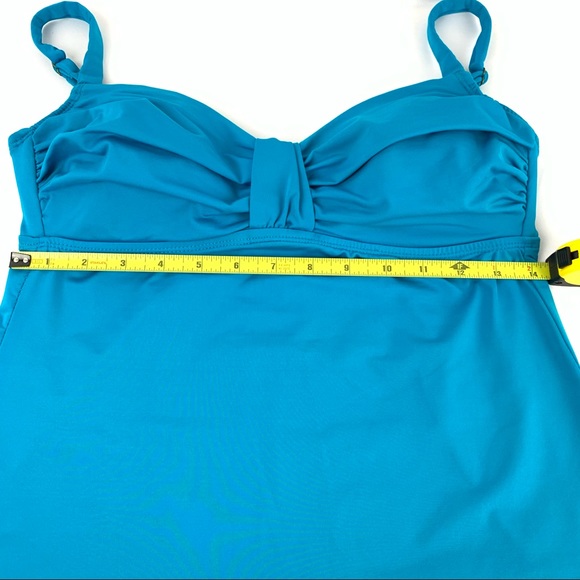 BISOU BISOU Blue tankini swim top padded size M adjustable straps - Picture 5 of 5